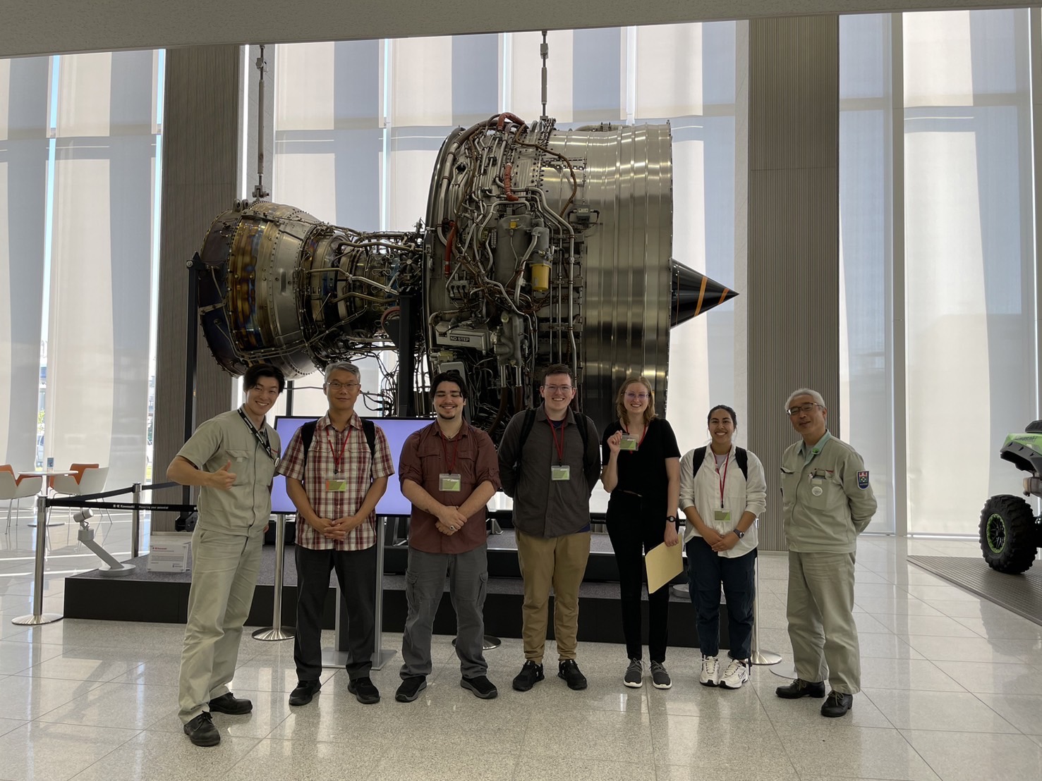 Students in front of a display engine