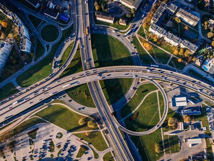 Aerial photo of highway