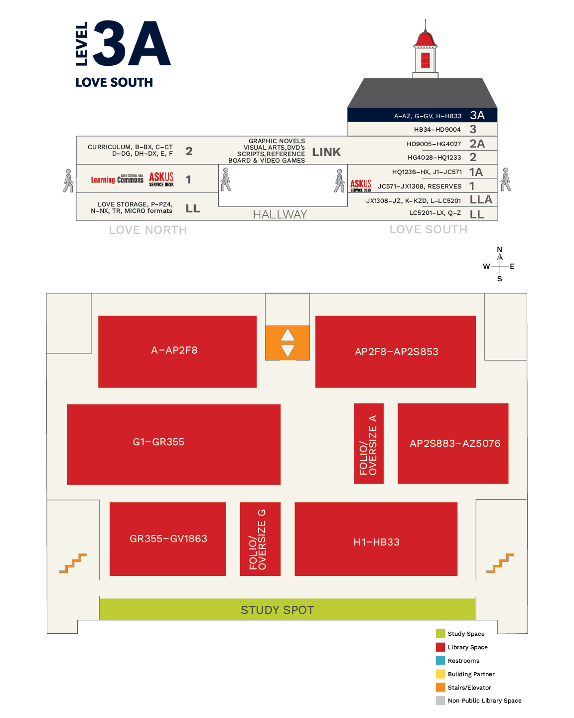 Image of sideview and floor map of Love South Level 3A