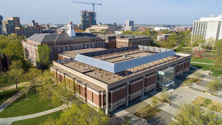 A summer project will close Love Library North, Adele Hall Learning Commons and the Love Library Link starting May 7. The project will remove deteriorating decorative structures — massive precast concrete panels and metal screens — that adorn the roofline of Love North. Love Library South will remain open with its south doors serving as a primary entrance.