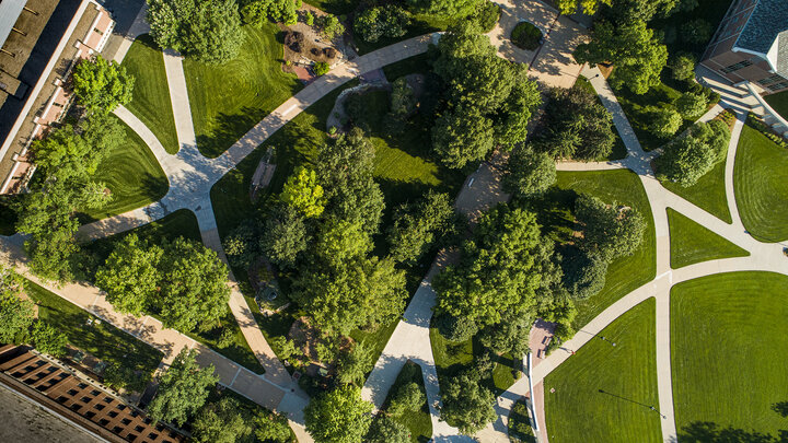 Photo of campus from drone