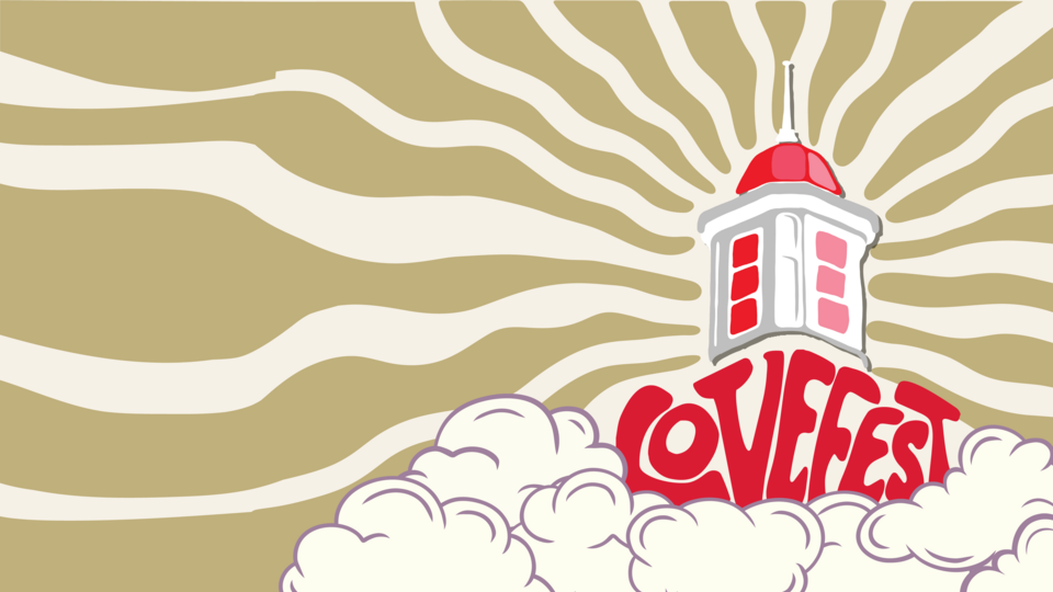 Lovefest comic style design of the cupola