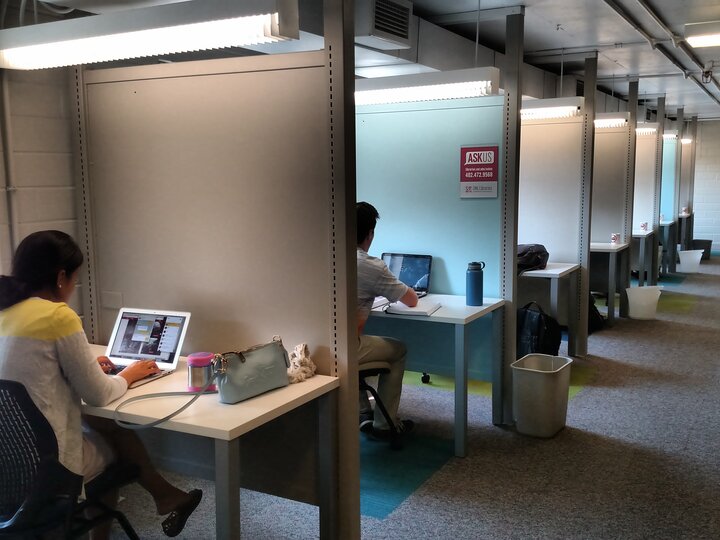 Photo of stacks study spaces