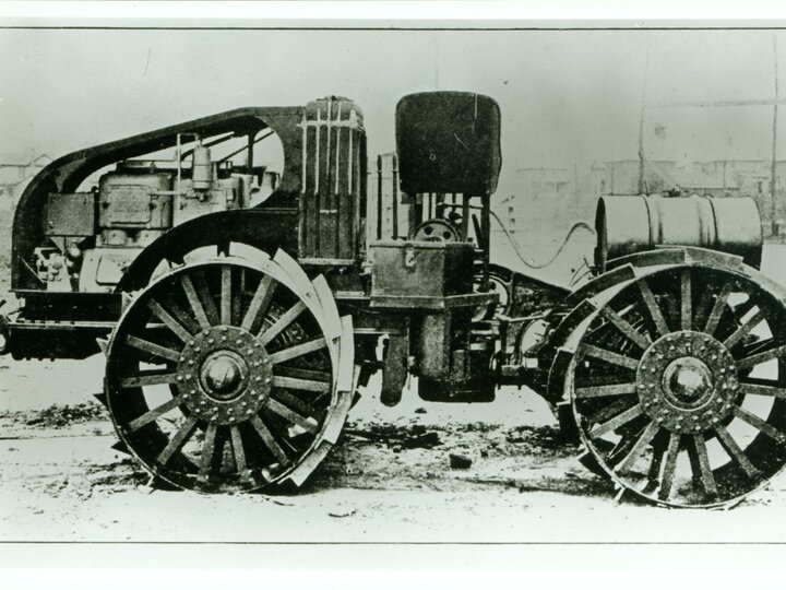 Side view of a Rogers tractor manufactured by Rogers Tractor & Trailer Company of Albion, Pennsylvania