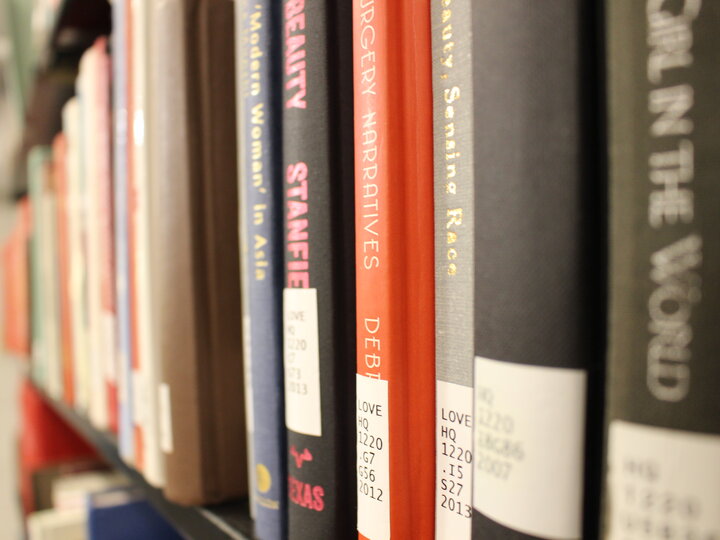 books lined on a shelf