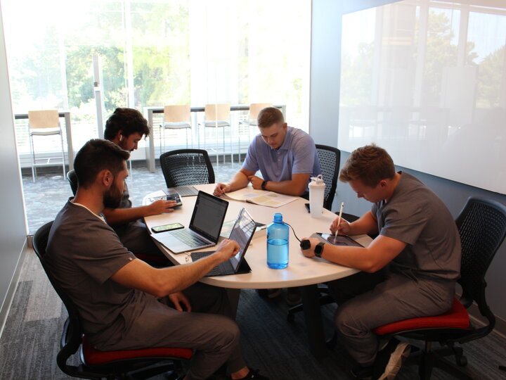 Photo of students in Dinsdale study room