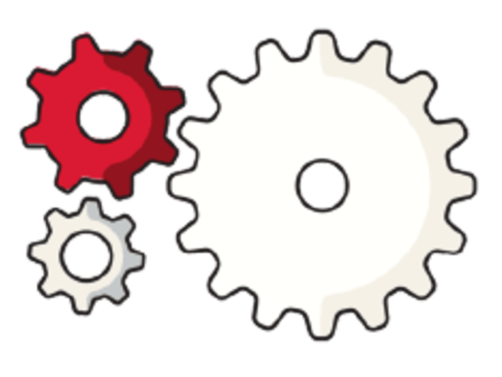 decorative icon of gears