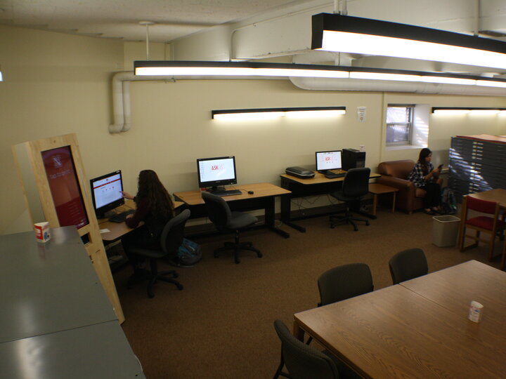 Photo of study areas in Geology Library