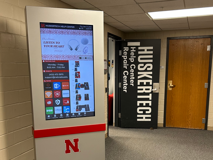 Huskertech help center location with kiosk