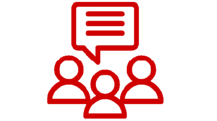 decorative icon of multiple people chatting