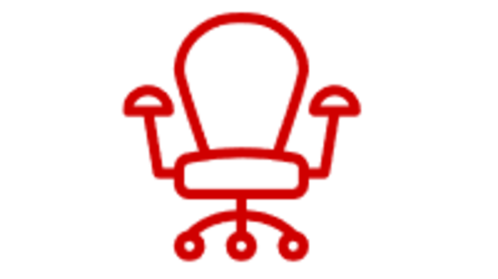 decorative icon of a chair on wheels